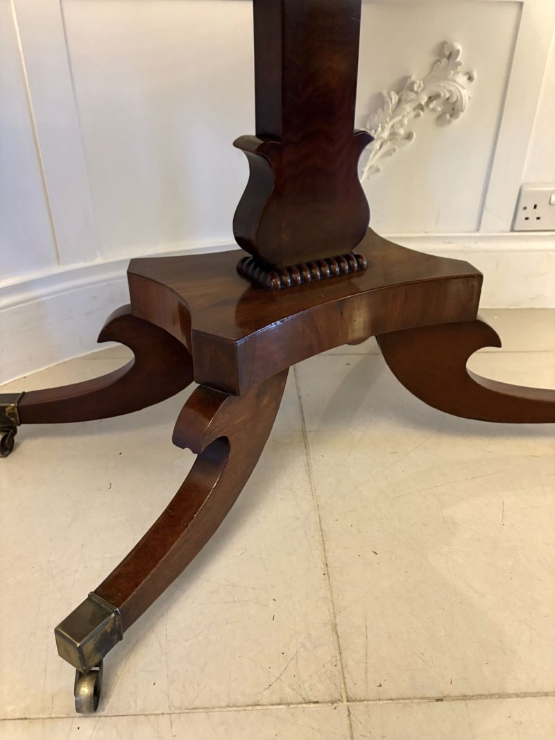 Outstanding Quality Antique Regency Figured Mahogany Tea/Console Table - Image 9